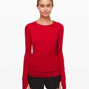 Lululemon Swiftly Tech Long Sleeve Crew Dark Red / Dark Red